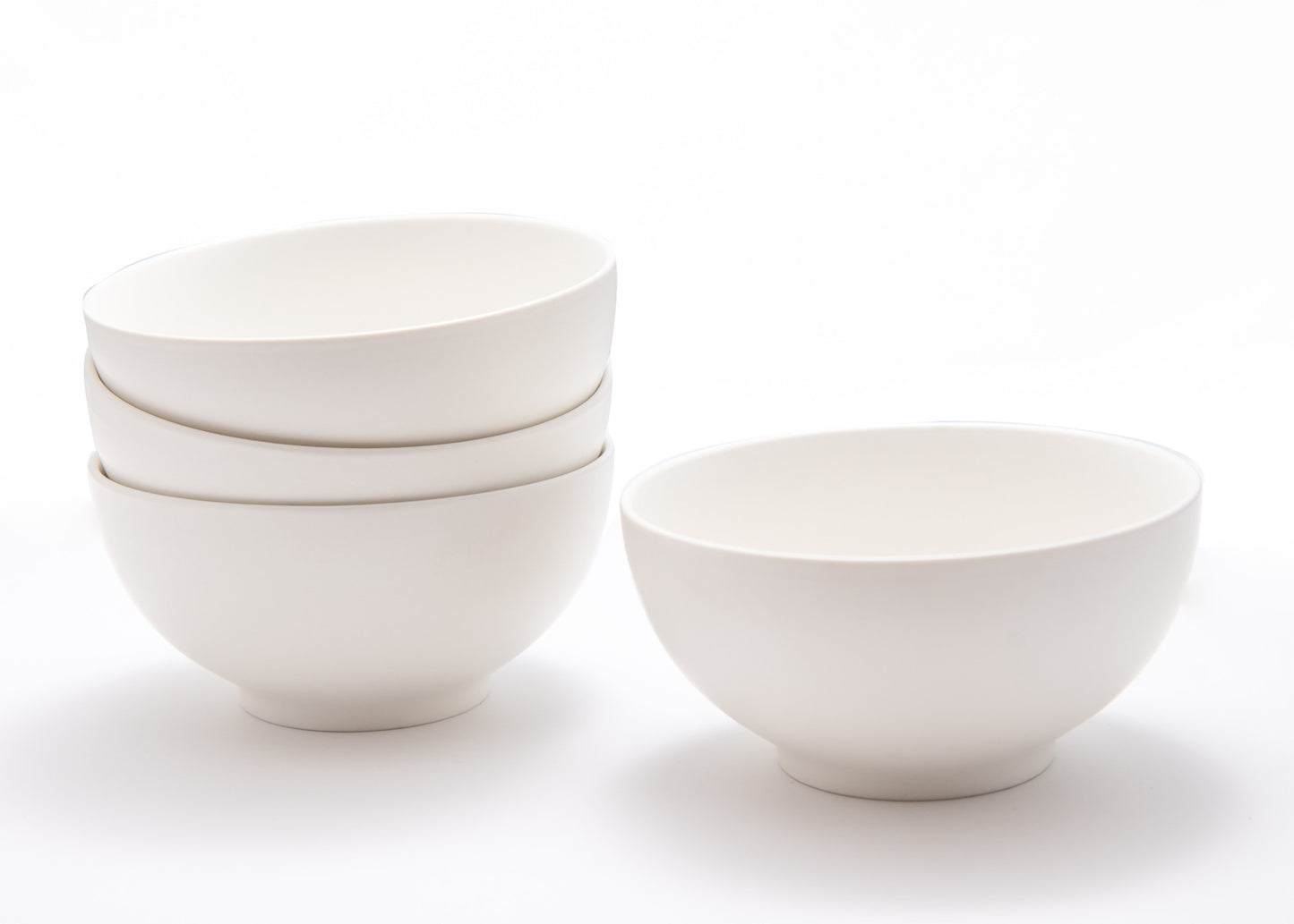 White Four Piece Porcelain Service For Four Bowl Set