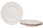 White Four Piece Scallop Stoneware Service For Four Dinner Plate Set