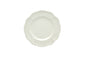 White Four Piece Round Scallop Stoneware Service For Four Salad Plate Set