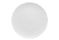 White Six Piece Round Pebbled Porcelain Service For Six Dinner Plate Set