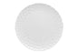 White Six Piece Round Pebbled Porcelain Service For Six Dinner Plate Set