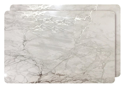 12" X 18" Silver And Gray Abstract Placemats