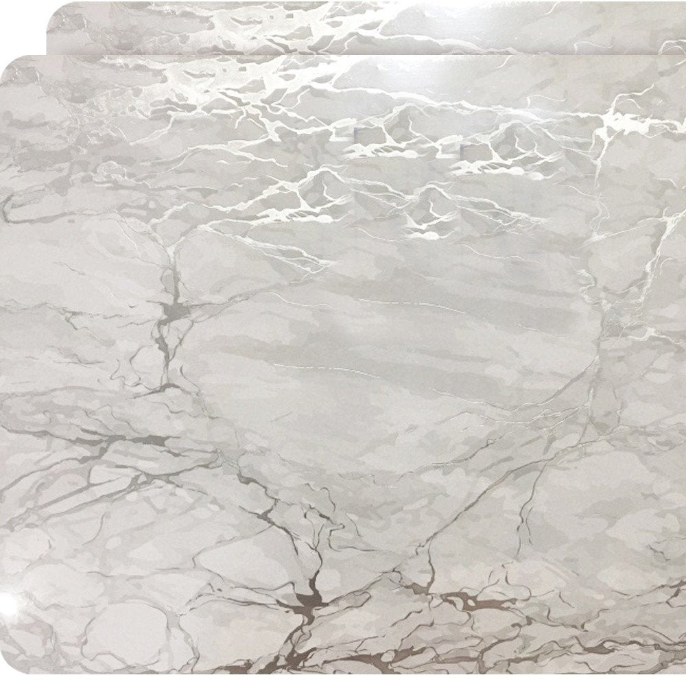 12" X 18" Silver And Gray Abstract Placemats