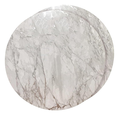 15" X 15" Silver And Gray Abstract Round Placemats