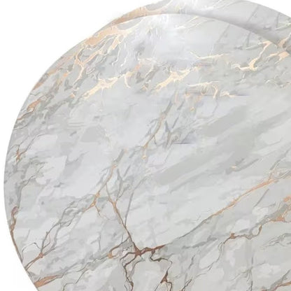 15" X 15" Gold Ivory And Gray Abstract Agglomerated cork Round Placemats