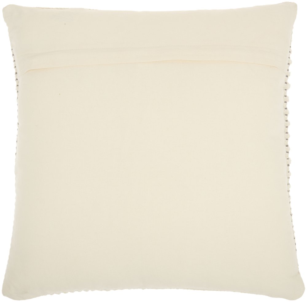 20" X 20" Ivory And Grey Zippered Handmade Polyester Christmas Tree Throw Pillow