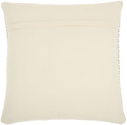 20" X 20" Ivory And Grey Zippered Handmade Polyester Christmas Tree Throw Pillow