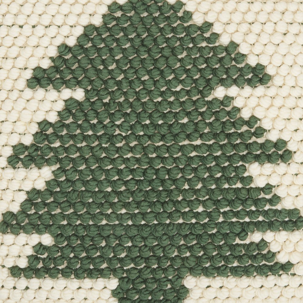 20" X 20" Green And Ivory Christmas Tree Textural Throw Pillow