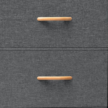 18" Gray And Black Steel And Fabric Five Drawer Dresser