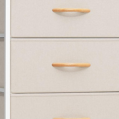 18" Blue and Black Steel and Fabric Six Drawer Chest