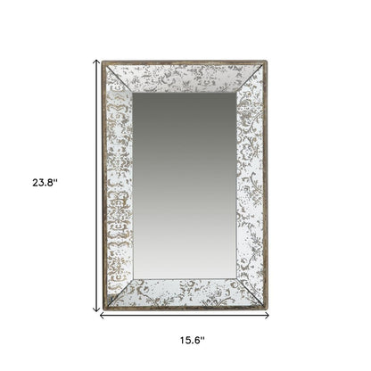 24" Silver Glass Framed Accent Mirror