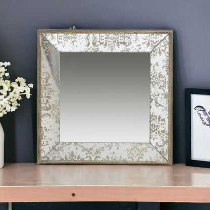 24" Square Vintage Style Wall Mounted Accent Mirror