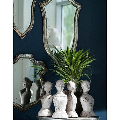 24" Silver Solid Wood Abstract Framed Accent Mirror