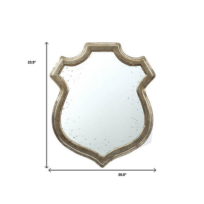 24" Silver Solid Wood Abstract Framed Accent Mirror
