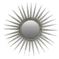 30" Silver Metal Sunburst Framed Accent Mirror