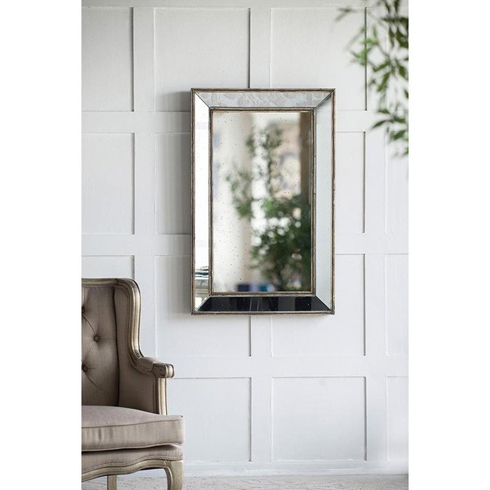 43" Silver Wood Framed Accent Mirror