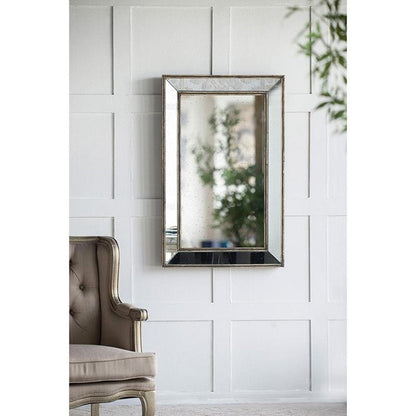 43" Silver Wood Framed Accent Mirror