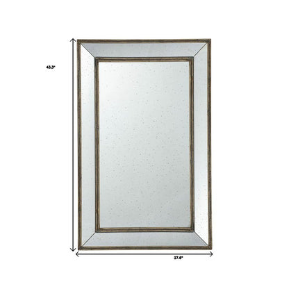 43" Silver Wood Framed Accent Mirror