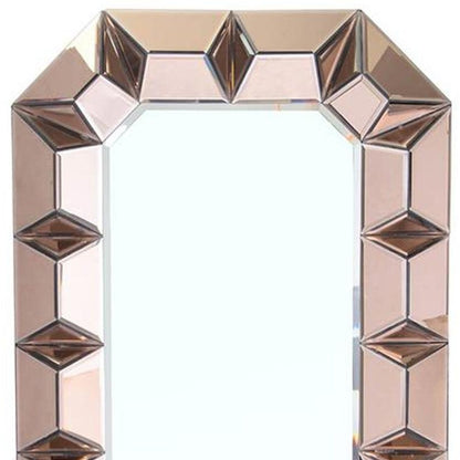 35" Rose Gold Glass Framed Accent Mirror