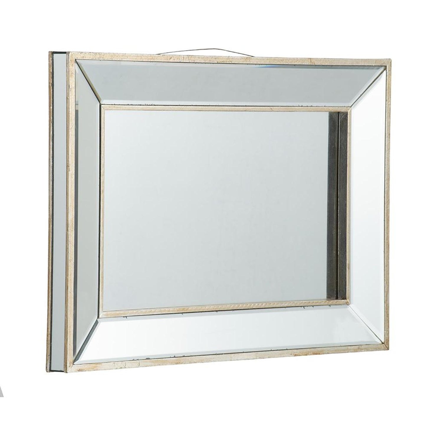 16" Silver Glass Framed Accent Mirror