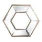 12" Silver Wood Hexagon Framed Accent Mirror
