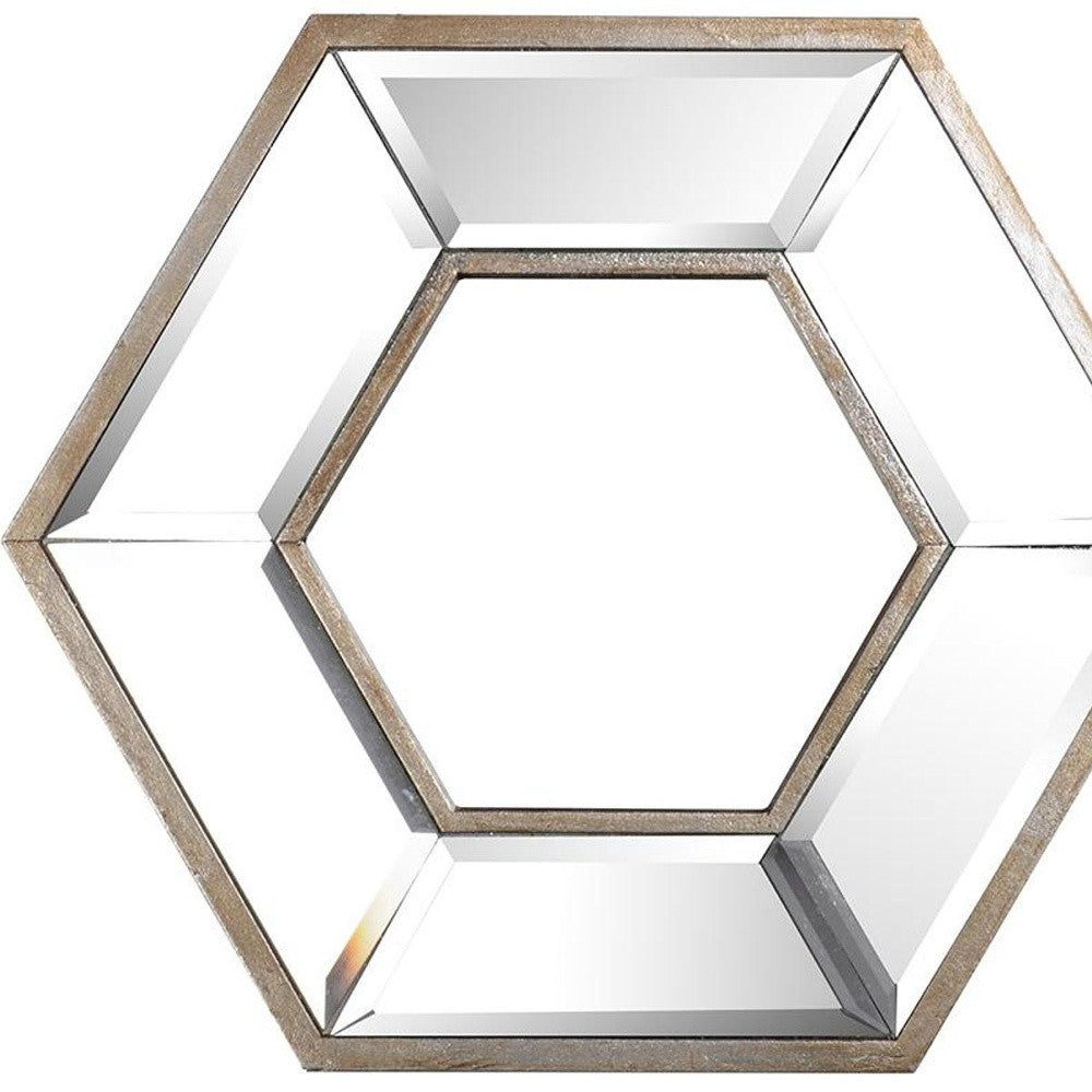 12" Silver Hexagon Wall Mounted Accent Mirror