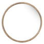 28" Brown Solid Wood Round Framed Accent Mirror