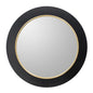 32" Black And Gold Lighted Round Metal Framed Accent Mirror