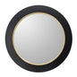 32" Black And Gold Lighted Round Metal Framed Accent Mirror