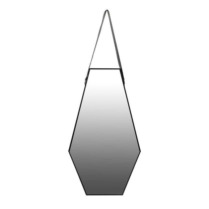 32" Black Hexagon Wood Framed Accent Mirror