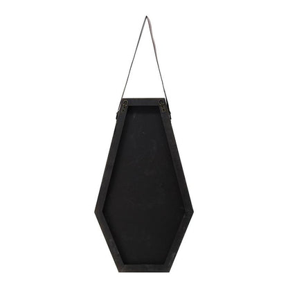 32" Black Hexagon Wood Framed Accent Mirror