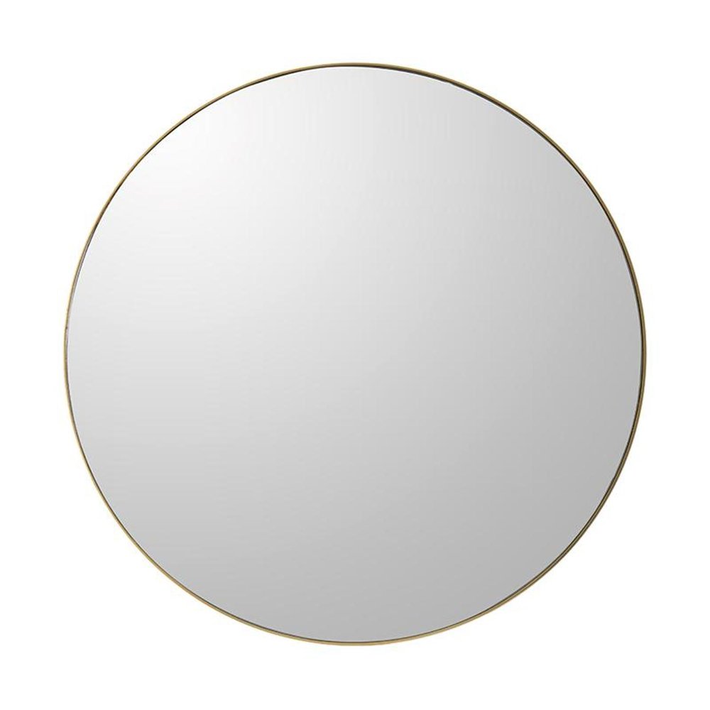 30" Gold Round Wood Framed Accent Mirror