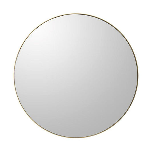 30" Gold Round Wood Framed Accent Mirror