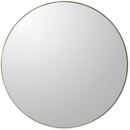 30" Gold Round Wood Framed Accent Mirror
