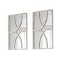 Set of Two White Wood Framed Accent Mirror