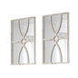 Set of Two White Wood Framed Accent Mirror