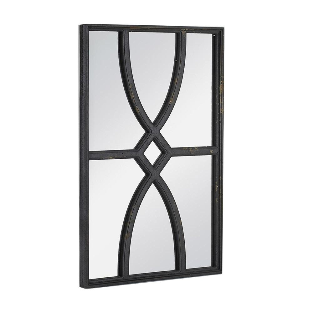 Set of Two Black Wood Framed Accent Mirror