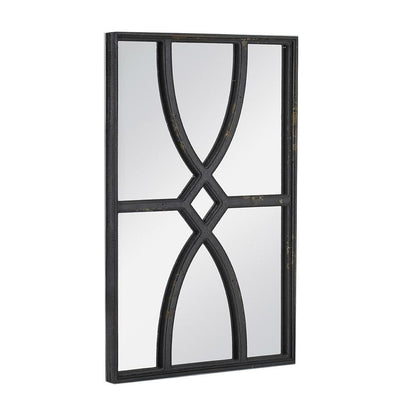 Set of Two Black Wood Framed Accent Mirror