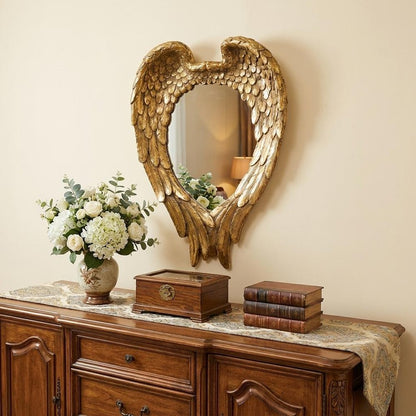 22" Gold Heart Resin Framed Accent Mirror