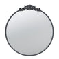 32" Black Crowned Top Iron Framed Accent Mirror