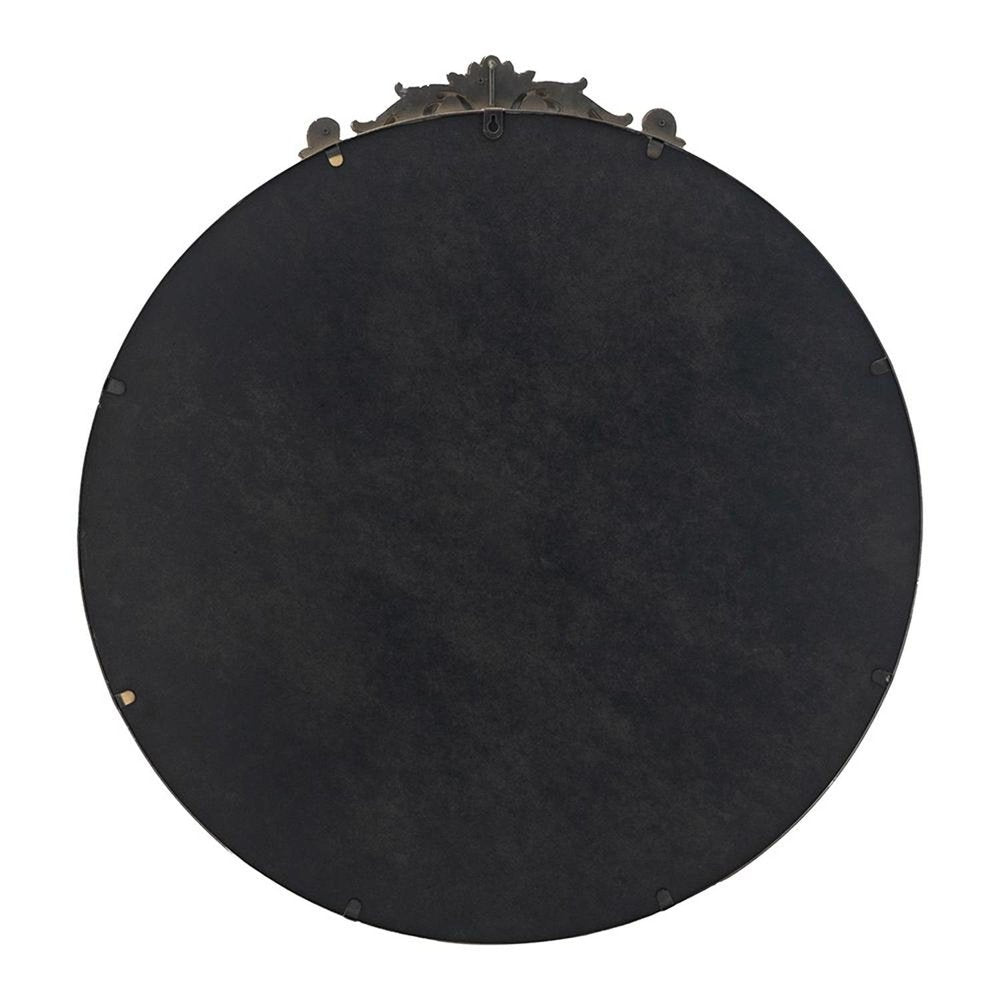 32" Gold Iron Crowned Top Framed Accent Mirror