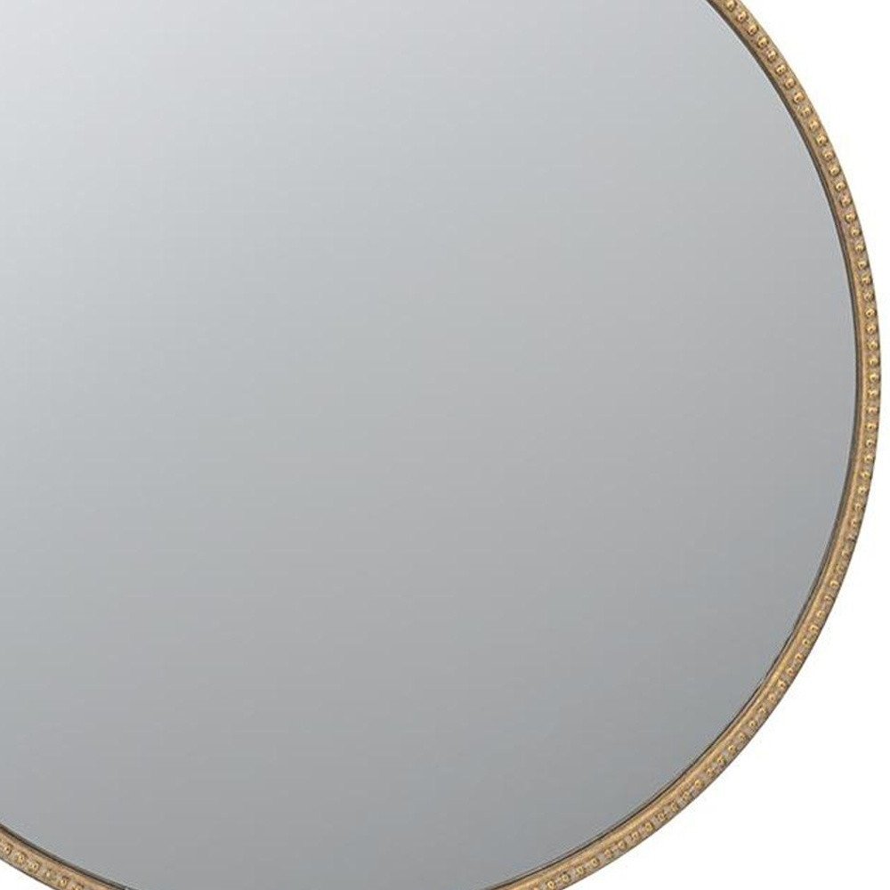 32" Gold Iron Crowned Top Framed Accent Mirror