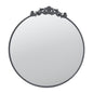 39" Black Crowned Top Iron Framed Accent Mirror
