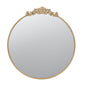 39" Gold Crowned Top Iron Framed Accent Mirror
