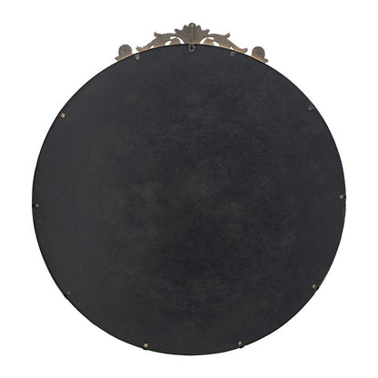 39" Gold Crowned Top Iron Framed Accent Mirror