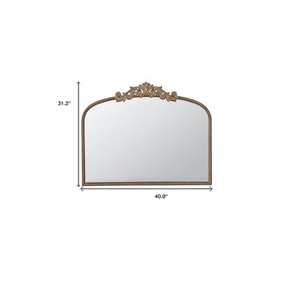 31" Gold Arch Iron Framed Accent Mirror