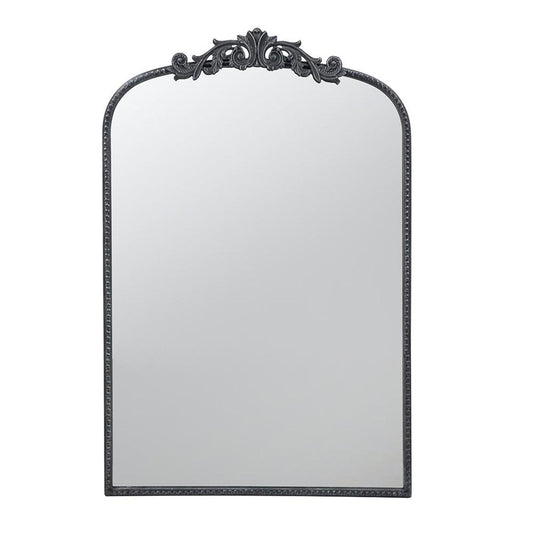 36" Black Arch Iron Framed Accent Mirror