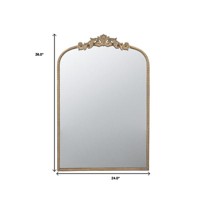 36" Gold Arch Iron Framed Accent Mirror