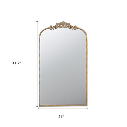 42" Gold Arch Iron Framed Accent Mirror