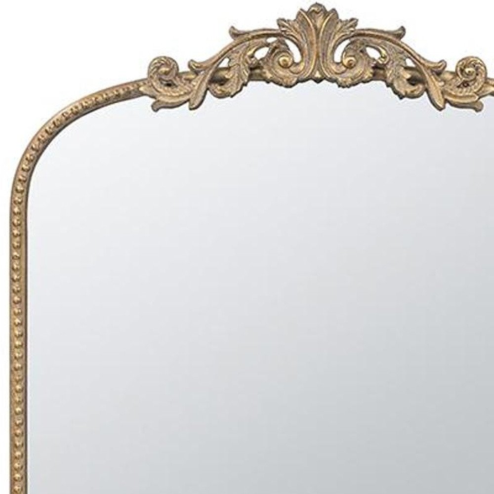 42" Gold Arch Iron Framed Accent Mirror